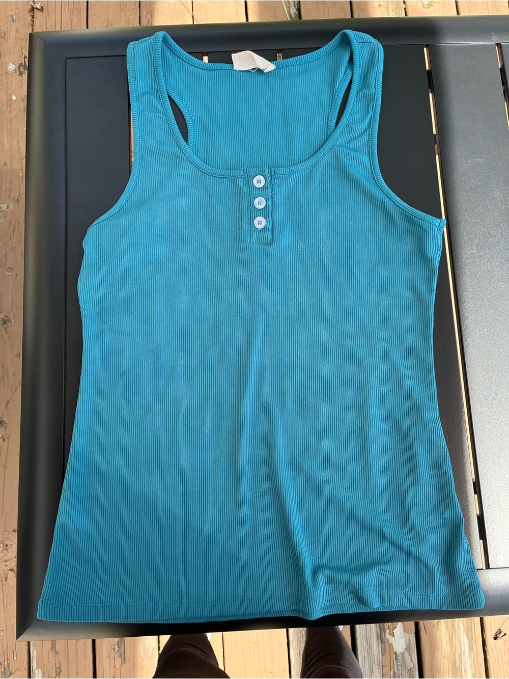 Women’s Ribbed Scoop Neck Tank Top - Teal
